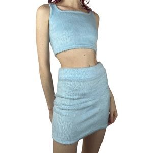 Baby Blue Faux Fur Set